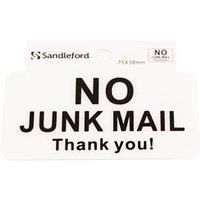 Plastic Sign - 75mm x 38mm - No Junk Mail