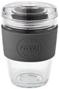 Smash Black Glass Coffee Cup - 340ml