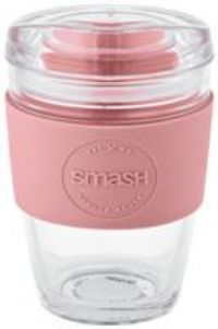 Smash Pink Glass Coffee Cup - 340ml