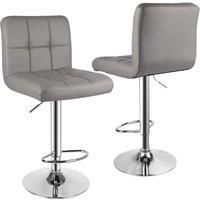 Bar Stools Set of 2 PU Leather Swivel Height Adjustable Bar Chairs With Backrest For Breakfast Bar, Counter, Kitchen and Home