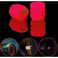 Luminous Valve Caps Fluorescent Night Car Tire Valve Caps Motorcycle Bike Glowing Decor Wheel