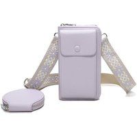 Fontanella Fashion Women's Pyari PU Leather Crossbody Phone Purse with Mini Purse in Lilac