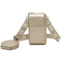 Fontanella Fashion Women's Pyari PU Leather Crossbody Phone Purse with Mini Purse in Gold