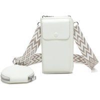 Fontanella Fashion Women's Pyari PU Leather Crossbody Phone Purse with Mini Purse in White