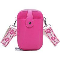 Fontanella Fashion Women's Riya PU Crossbody Phone Purse in Fuchsia