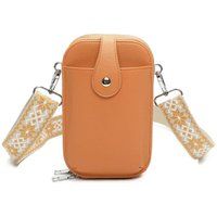 Fontanella Fashion Women's Riya PU Crossbody Phone Purse in Pale Orange