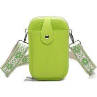 Fontanella Fashion Women's Riya PU Crossbody Phone Purse in Bright Green