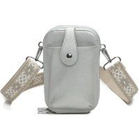 Fontanella Fashion Women's Riya PU Crossbody Phone Purse in Silver
