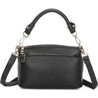 Temeria Triple Compartments Real Leather Mini Top-Handle Bag
