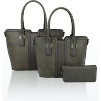 Cucitura Elegant 3in1 PU Leather tote Handbags with purse