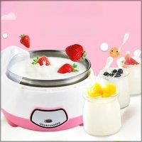 XEOLEO Yogurt Maker Mini Automatic Yogurt Machine Household DIY Yogurt Tools Kitchen Appliances Stainless Steel Tank Pink 220V