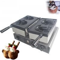 XEOLEO Electric Bear Head Taiyaki Waffle Maker 1800W Open Mouth Bear Shape Waffle Machine Ice Cream Waffle Iron Maker