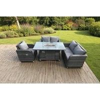 4 Piece Rattan Furniture With Fire Pit