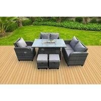 6 Piece Rattan Furniture With Fire Pit