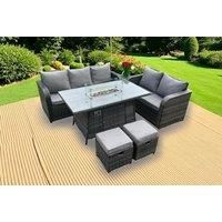Rattan Furniture Set With Firepit & Sofa