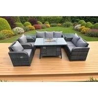 7 Seat Reclining Garden Set With Firepit
