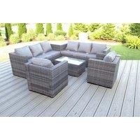 Rattan Sofa Set Chair Coffee Table Grey