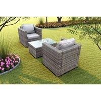 Rattan Armchair Oblong Coffee Table Set