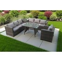 Rattan Corner Sofa Set Dining Table