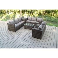 8 Seater Outdoor Rattn Garden Furniture Sofa Set Rectangular Coffee Table Lounge Sofa Chair
