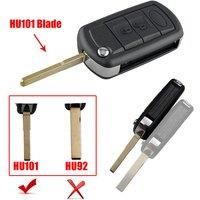 3 Button Remote Key Fob Shell Case + HU101 Flip Blade Replacement For Land Rover Discovery 3 Range Rover Sport