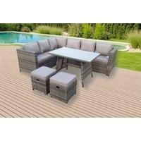Rattan Sofa Set Dark Grey