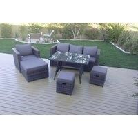 Rattan Sofa Dining Table Stool - Grey