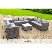 Rattan Lounge Sofa Table - Grey