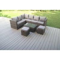 Rattan Sofa Set Coffee Table - Grey