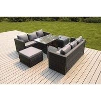 8 Seater Lounge Rattan Sofa Dining Table Ottoman Outdoor Garden Furniture