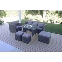 9 Seater Rattan Corner Sofa Set Dining Table Footstool Garden Furniture Patio