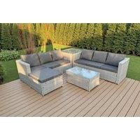 Rattan Garden Lounge Sofa Set - Grey