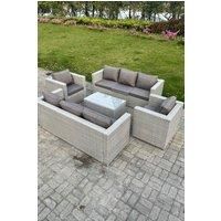 Outdoor Rattan Garden Sofa Set - Grey