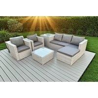 Outdoor Rattan Garden Sofa Set - Grey