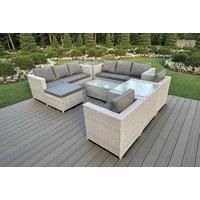 Outdoor Rattan Garden Sofa Set - Grey