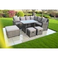 Rattan Corner Sofa Set Table Stool