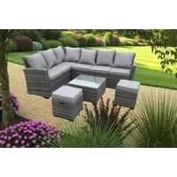 Rattan Corner Sofa Set Table Stool