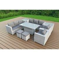 Rattan Garden Funiture Set Adjustable Rising Lifting Table Sofa Dining Set Lounge Chair Table Stool