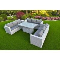 Light Grey Rattan Sofa Set Rising Table
