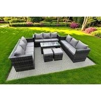 U Shape Rattan Garden Sofa Table Stool