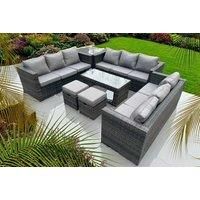 U Shape Rattan Garden Coffee Table Stool