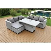 Pe Rattan Lounge Sofa Rising Table Set