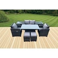 Pe Rattan Garden Dining Set Rising Table