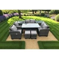 Reclining Garden Rattan Rising Table Set