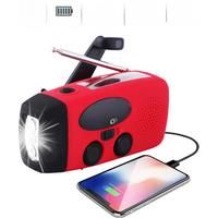 Solar Hand Crank Powered Camping Light With AM/FM Radio Outdoor 2000mAh USB Charging Multifunctional Hand Dynamo LED Flashlight