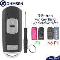 For Mazda 3 Button Remote Car Key Fob Shell Case Cover + Insert Blade 3 6 CX-3 CX-5 MX-5