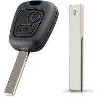 Car Key Case 2 Button + HU83 Blade for Toyota Agyo Peugeot 107 207 307 406 408 Citroen C1 C2 C3 C4 C5 Remote Fob Shell