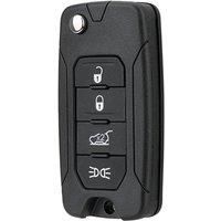 OHMSEN 4 Buttons Flip Car Key Case for Jeep Renegade Wrangler 2014 - 2021 Remote Fob Shell