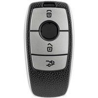 OHMSEN 3 Button Key Fob Bag Cover Protector Case for Mercedes Benz A B C E S G GLS CLA Class SLK CLA CLS GLA W213 TPU & Leather