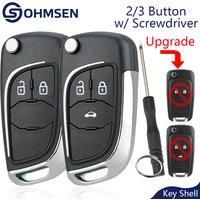 OHMSEN Upgrade Flip Car Key Fob Case Shell For Vauxhall Opel 2 / 3 Button Astra J GTC Insignia Zafira Corsa Meriva Viva Cascade